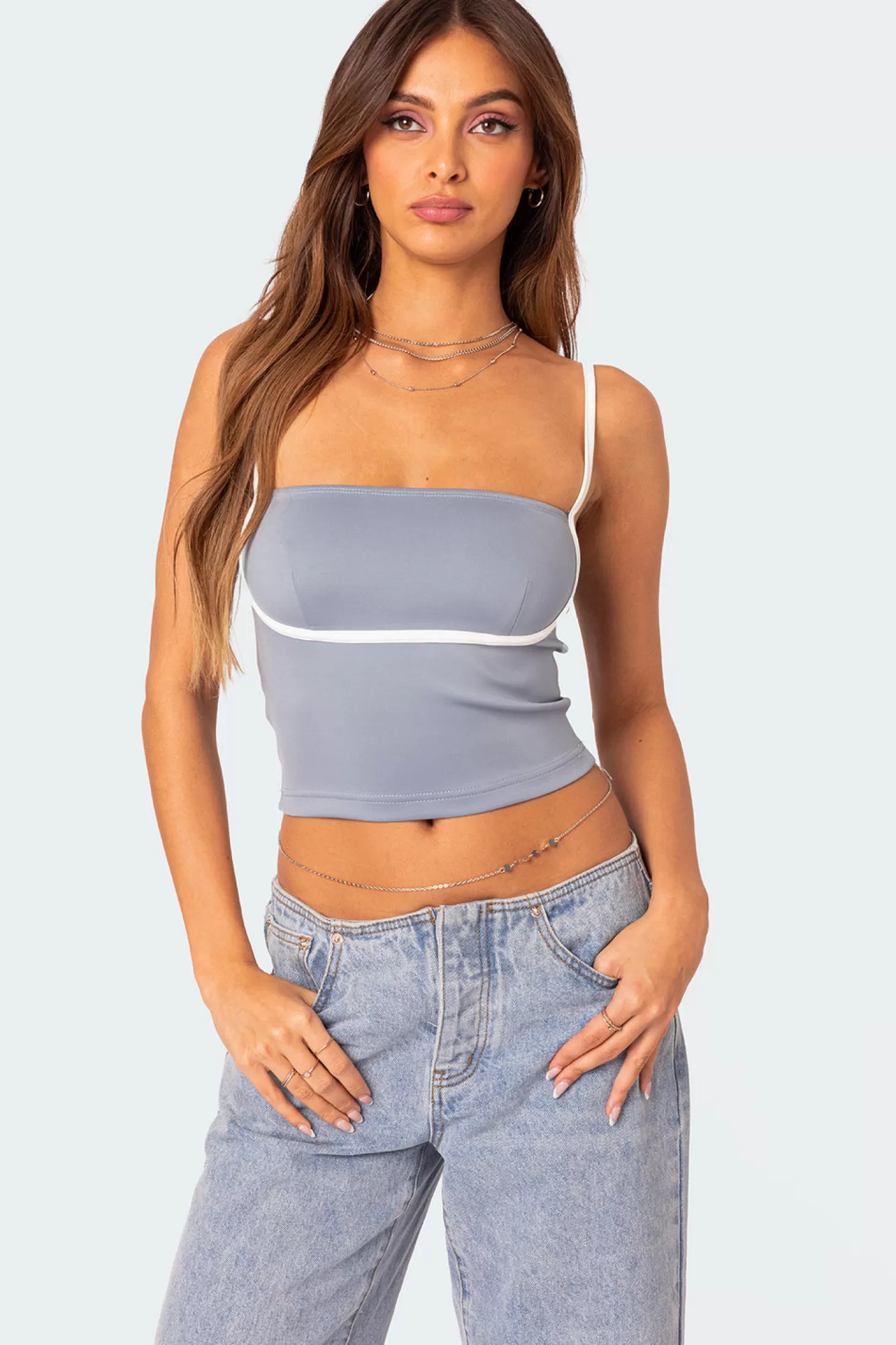 edikted Yang Contrast Strap Tank Top* Tank Tops | Tops