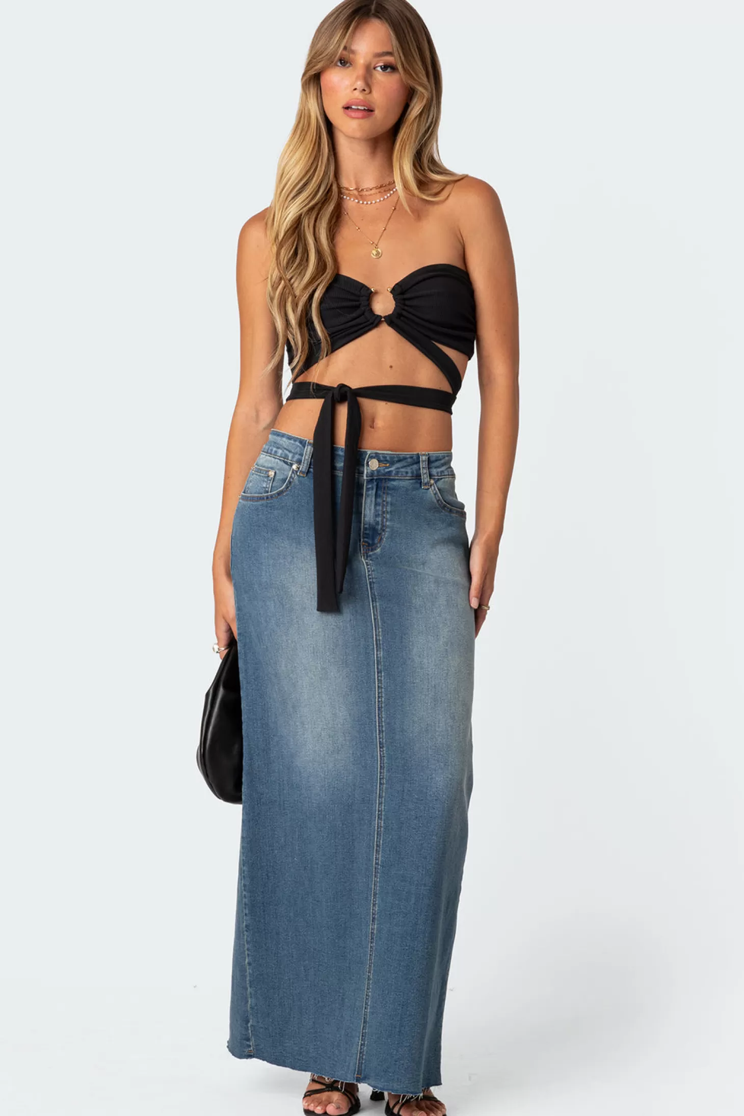 edikted Zia Ribbed Ring Tie Crop Top* Crop Tops | Strapless Tops