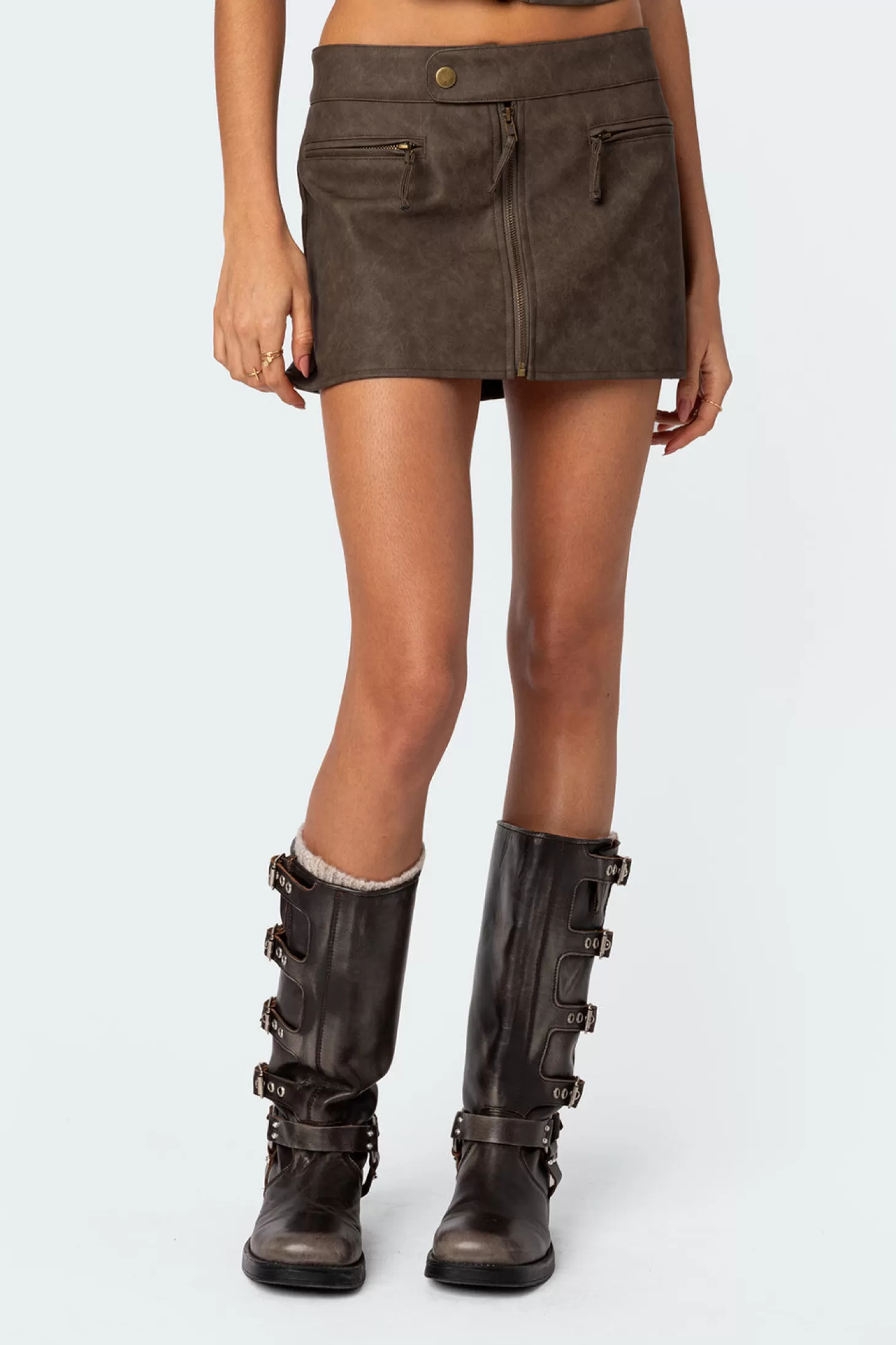 edikted Ziva Faux Leather Mini Skirt* Skirts | Skirts